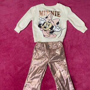 Disney Cream and Gold Minnie Mouse Kids Matching Set